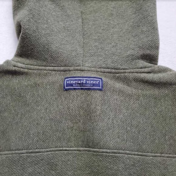 NEW XL VINEYARD VINES SALTWATER FLEECE HOODIE IN SURPLUS GREEN SWEATER - Picture 8 of 8